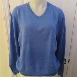 POLO GOLF RALPH LAUREN BLUE V-NECK  SWEATER M